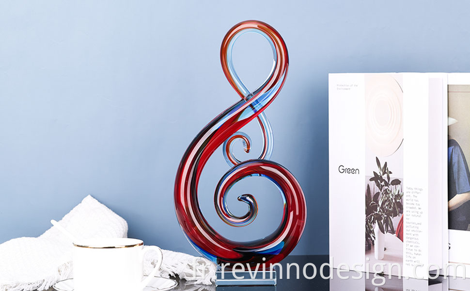 Glass Music Note Statues